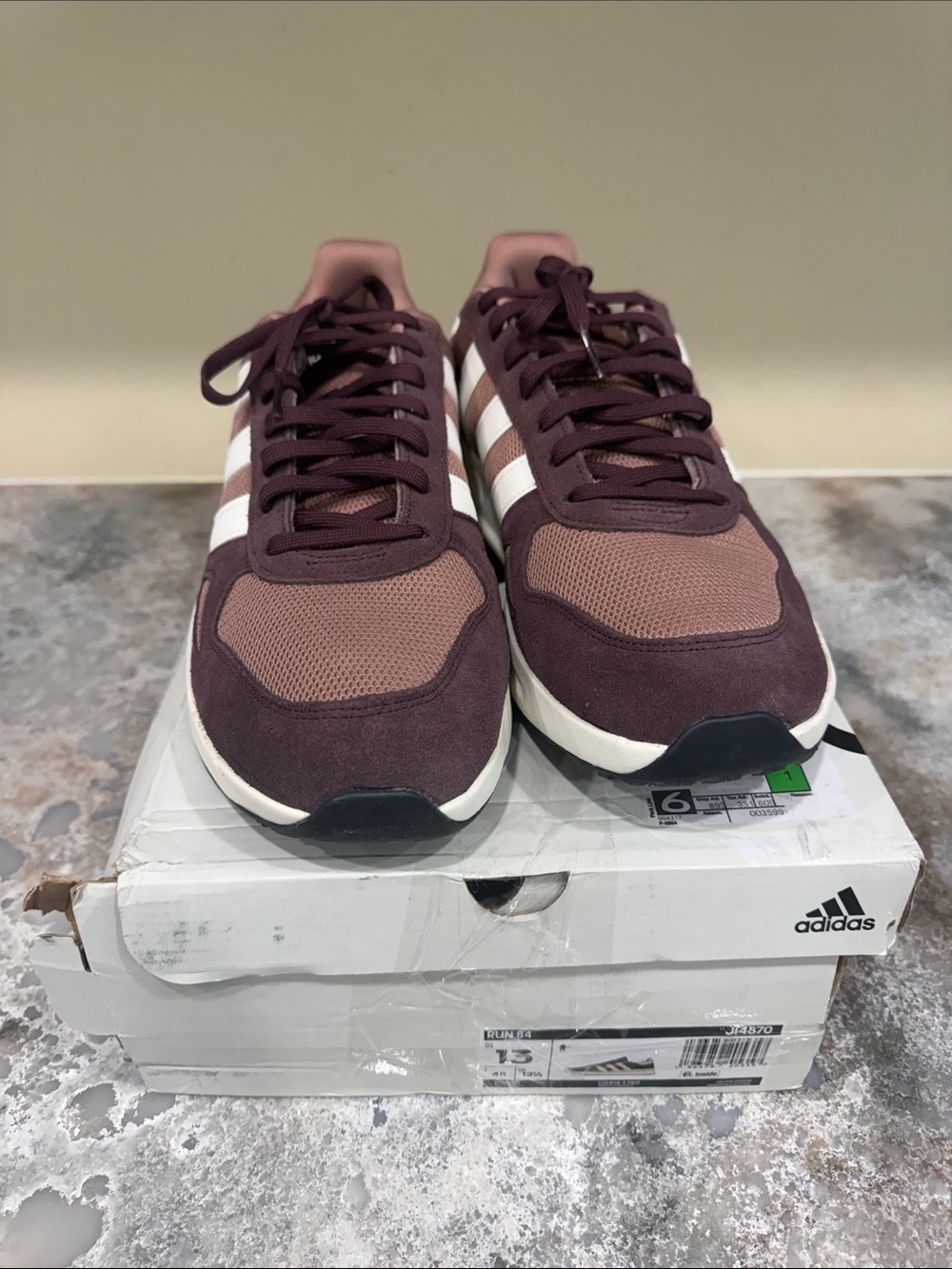 adidas Men's Burgundy and Rosewood Retro Runner Sneakers